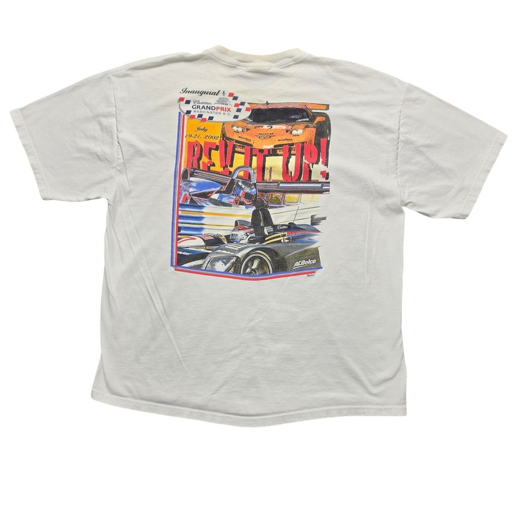 VINTAGE Cadillac Grand Prix 2002 Rev It Up Graphic T-Shirt Mens XXL White